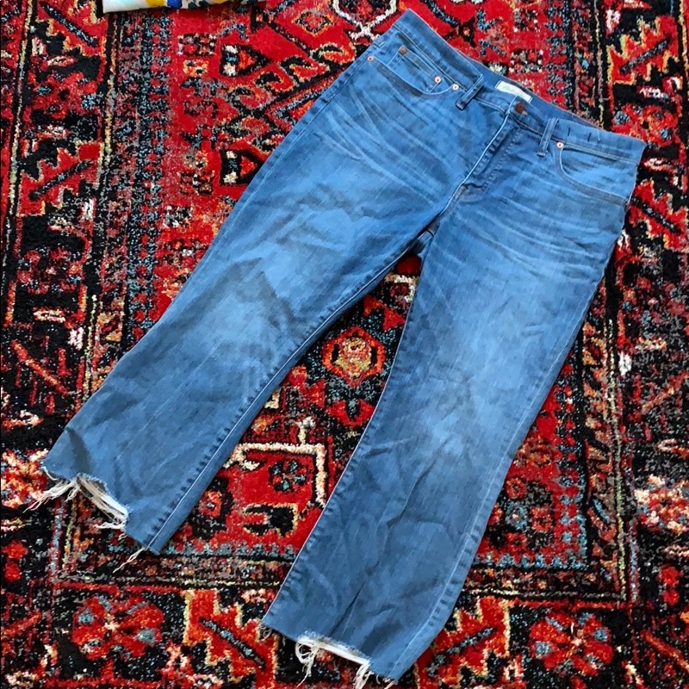 Madewell Cali Demi Boot Distressed Bottom Jeans